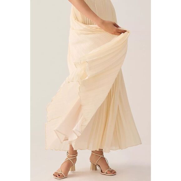 New Anthropologie Forever That Girl One-Shoulder Pleated Dress Size Small - Picture 3 of 16